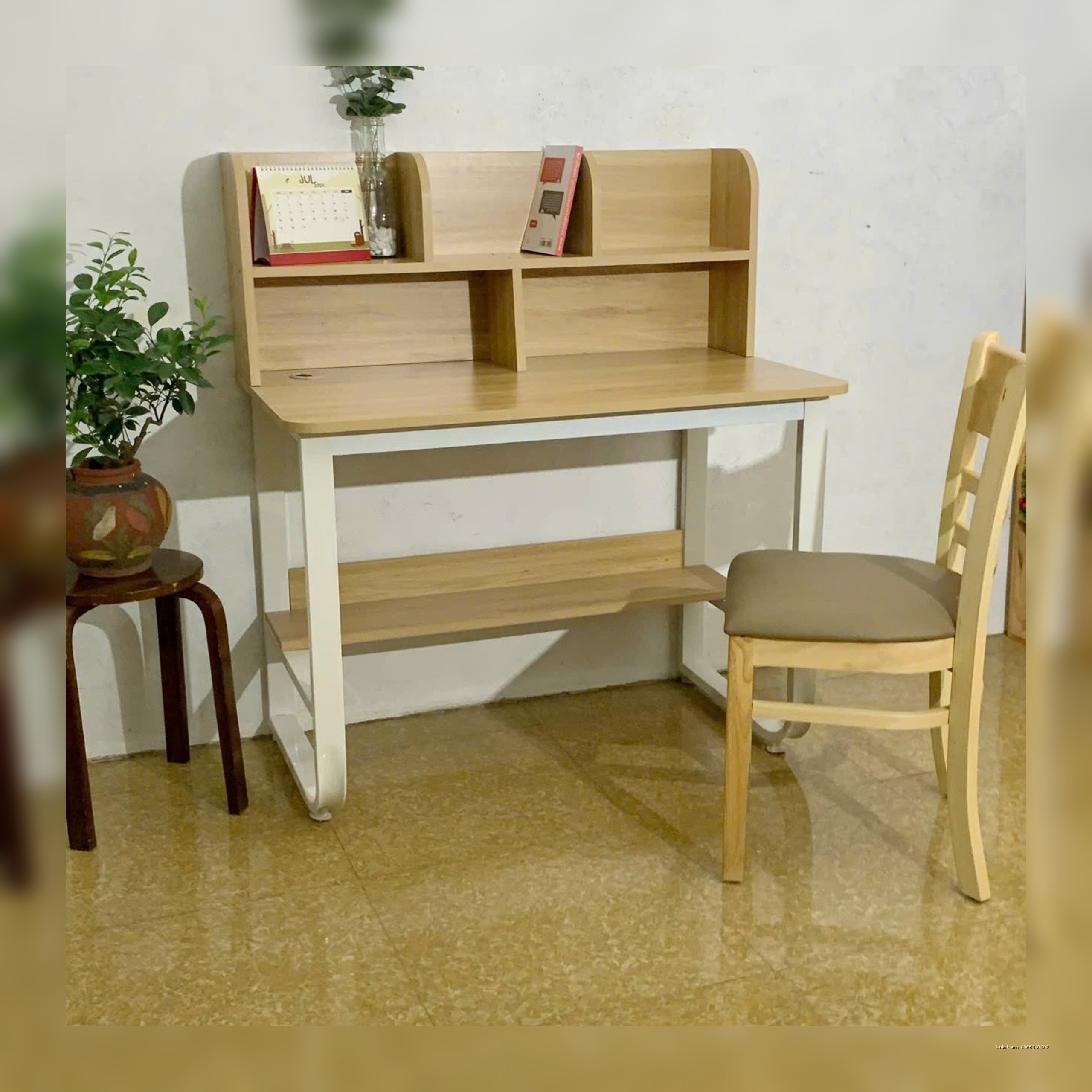 Bàn Học + Bàn Làm Việc 1m2 Không Hộc Tủ Màu Óc Chó