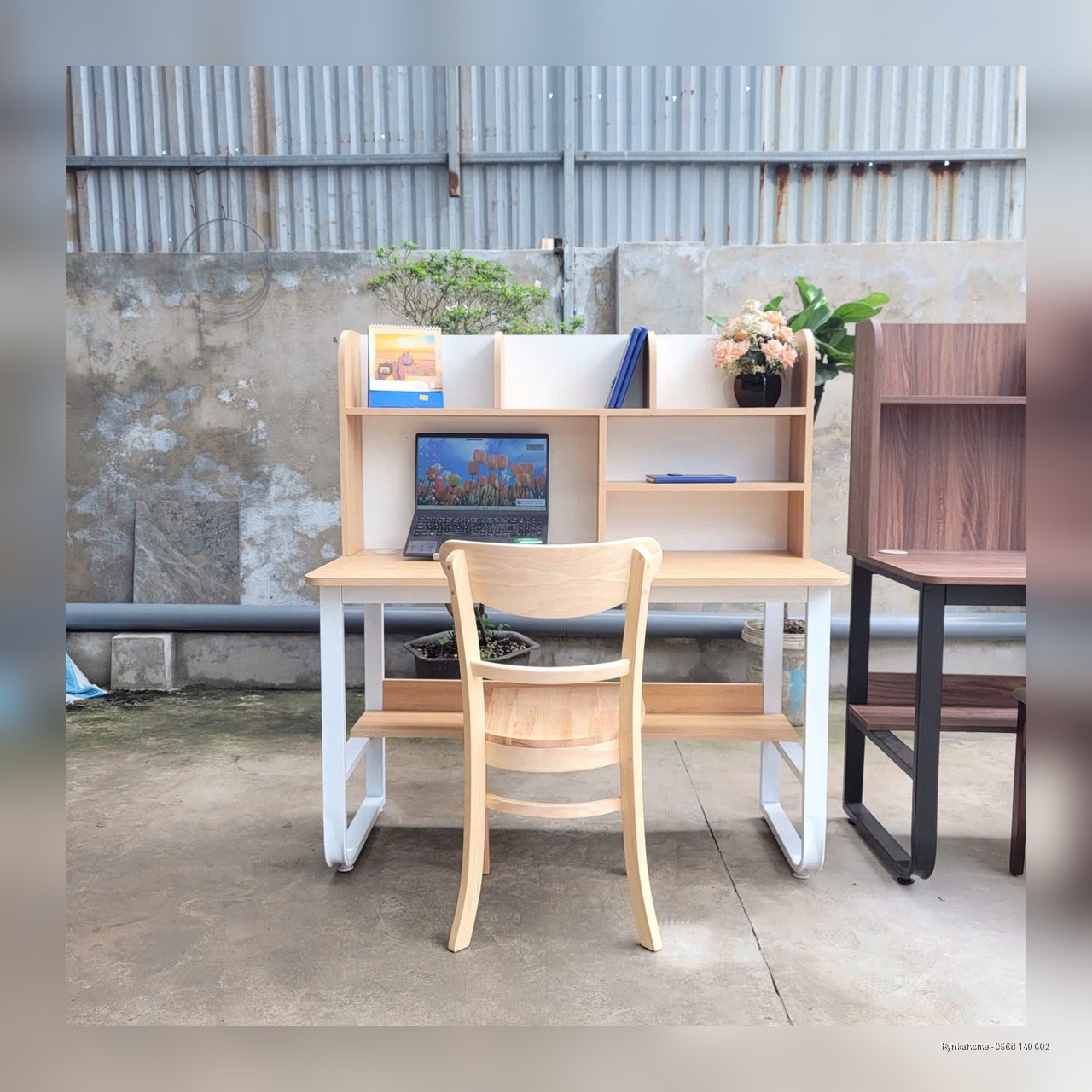 Bàn Học + Kết hợp Bàn Làm Việc Giá Sách Cao