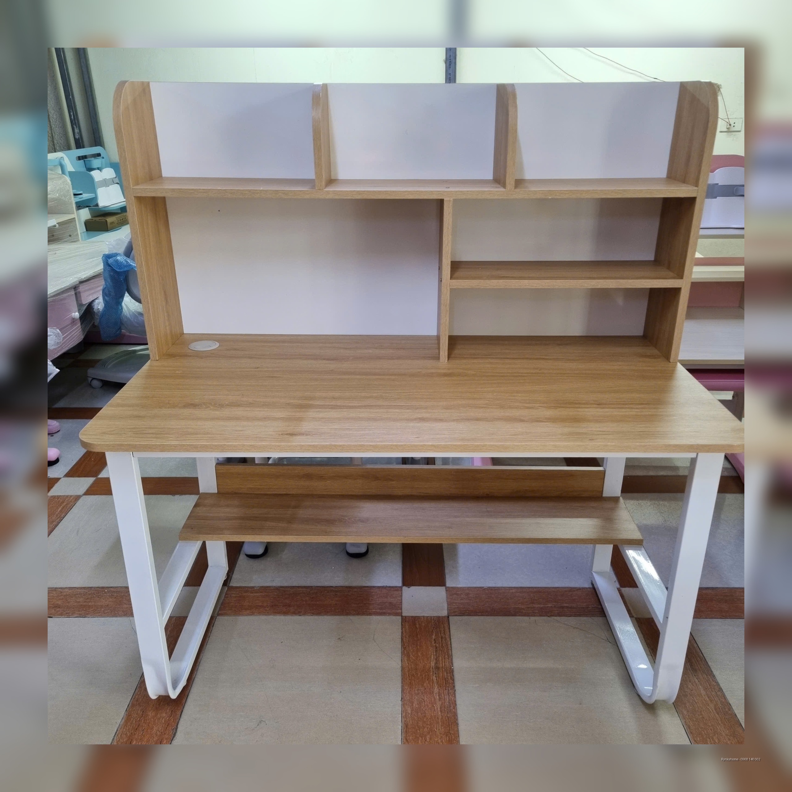 Bàn Học + Kết hợp Bàn Làm Việc Giá Sách Cao
