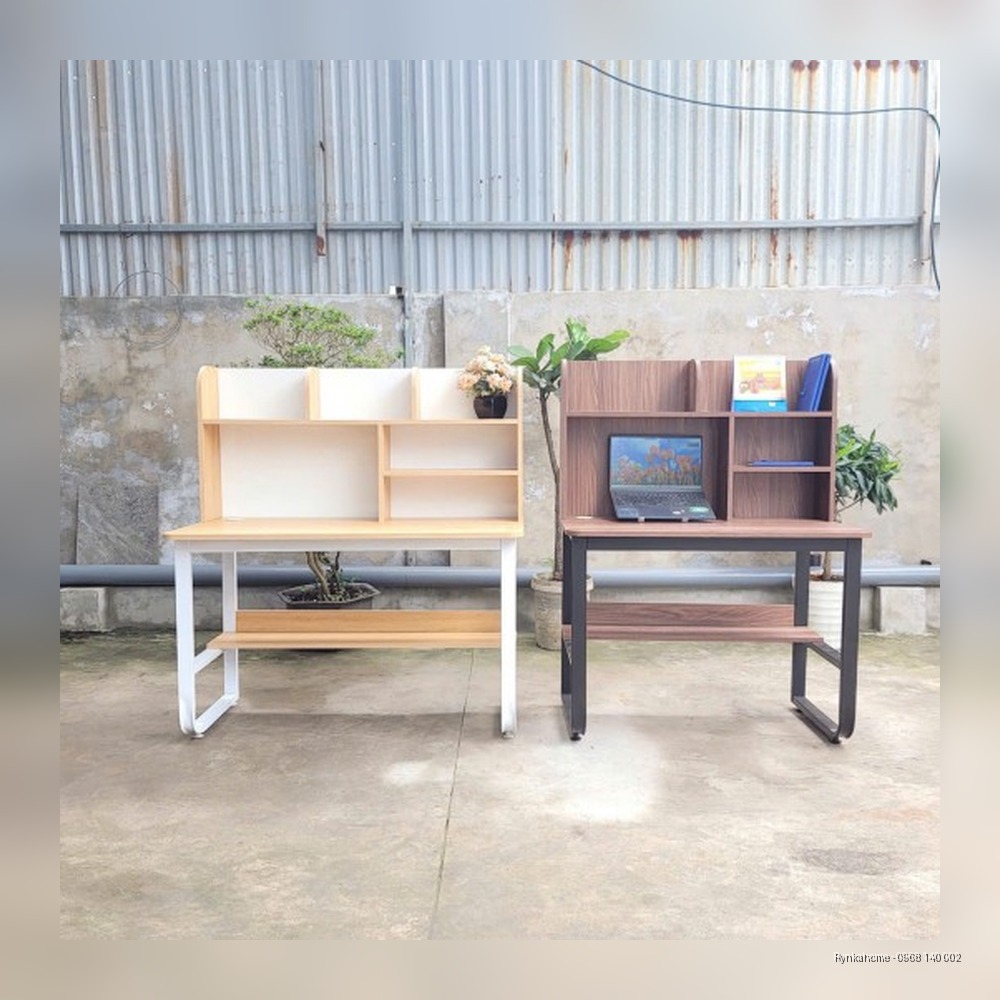 Bàn Học + Kết hợp Bàn Làm Việc Giá Sách Cao