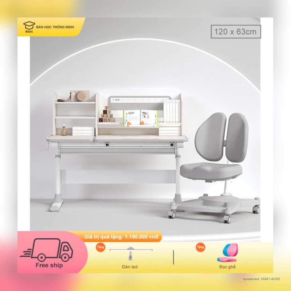Bàn học thông minh rộng 1m2 YX-12001 ghế DA-618V1