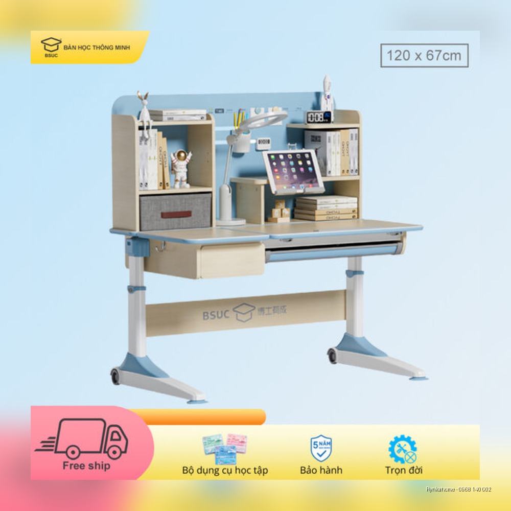 Bộ bàn học sinh thông minh cho bé DA-60080T1 ghế DC-2060v1