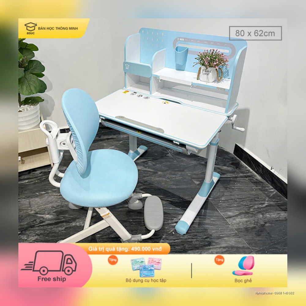Bộ bàn học sinh thông minh cho bé DA-60080T1 ghế DC-2060v1