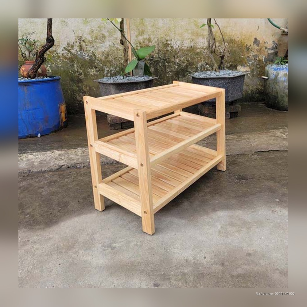Kệ Để Giày Dép 3 Tầng 62cm, Gỗ tự nhiên