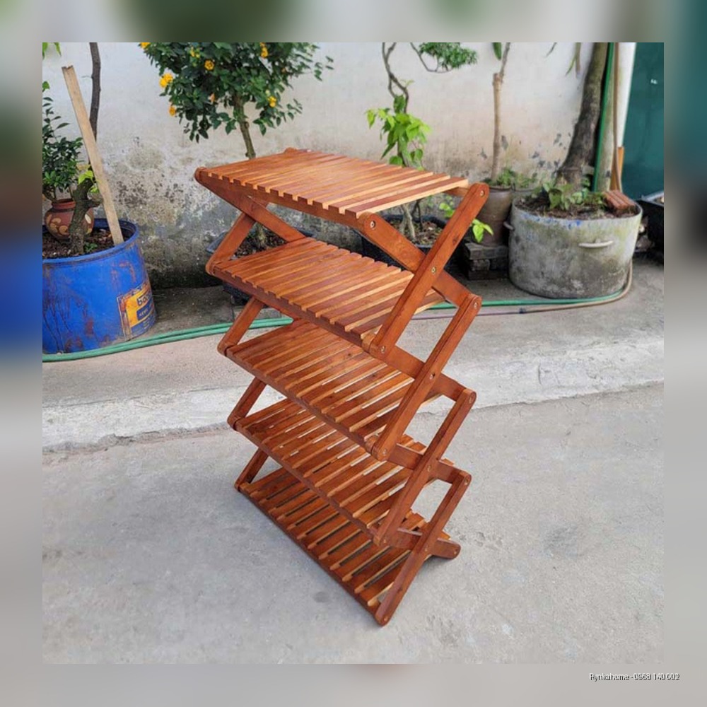 Kệ Giày Dép Hồi X, Cao 2 Đến 5 Tầng, Gỗ Tự Nhiên, Tháo Ráp Nhanh - Trang 1