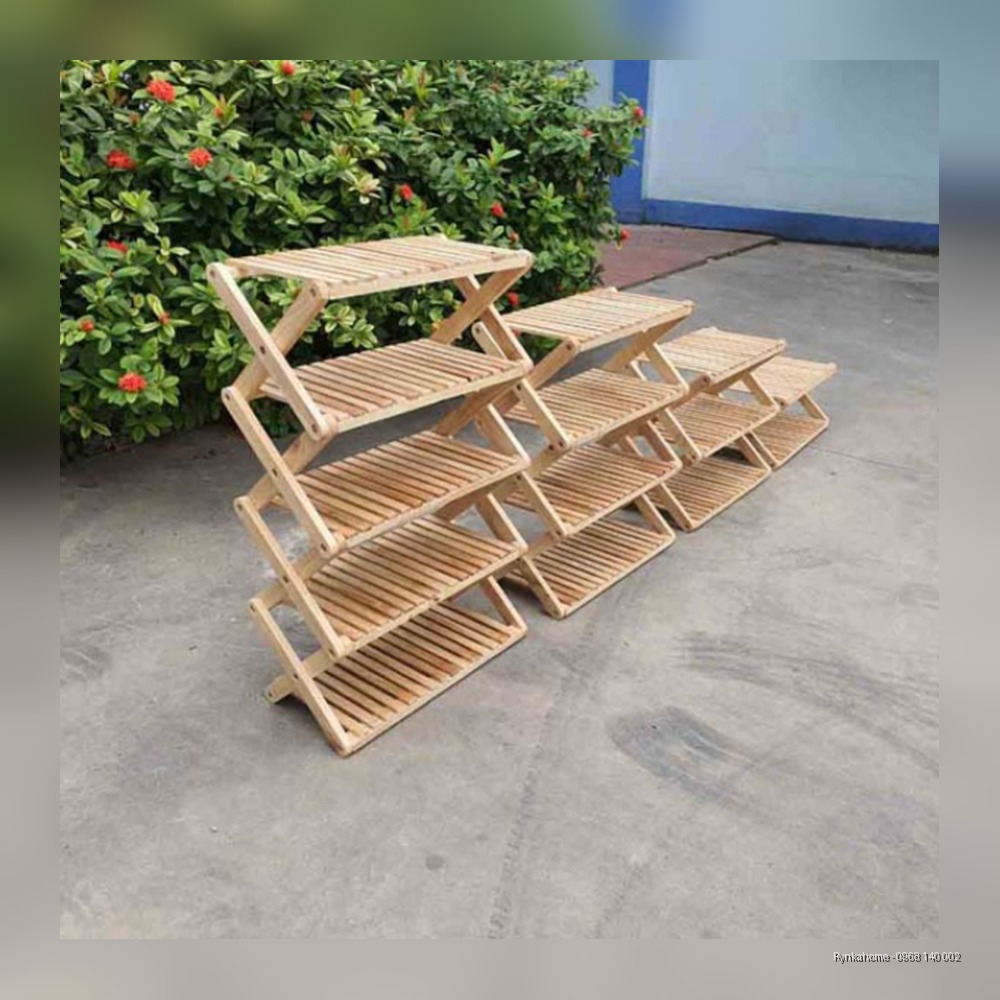Kệ Giày Dép Hồi X, Cao 2 Đến 5 Tầng, Gỗ Tự Nhiên, Tháo Ráp Nhanh - Trang 1