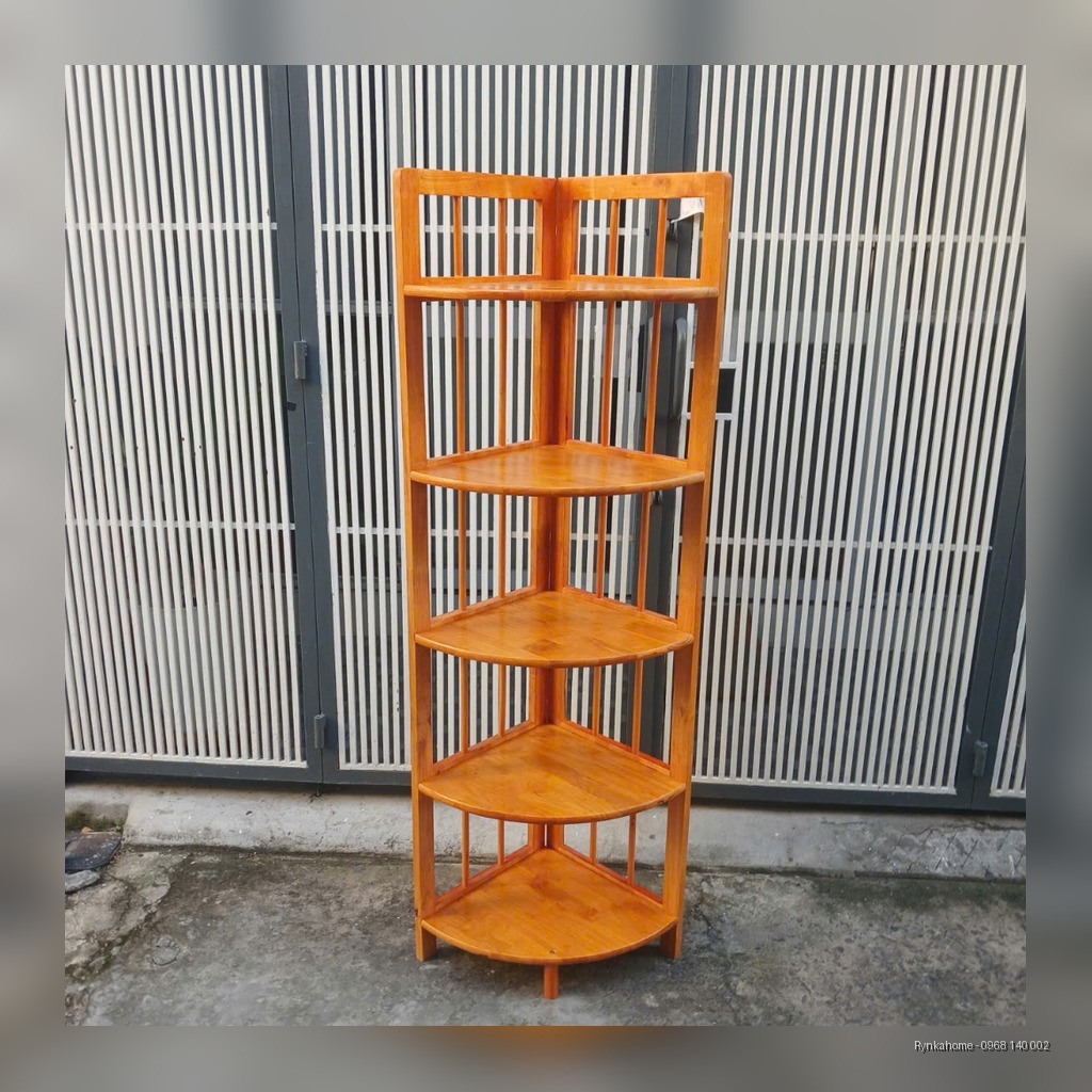 Kệ Góc 5 Tầng Rynka – Gỗ Cao Su Tự Nhiên